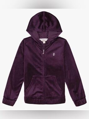 Juicy Couture Deep Purple Velour Zip-Up Hoodie - Girls size L and XL